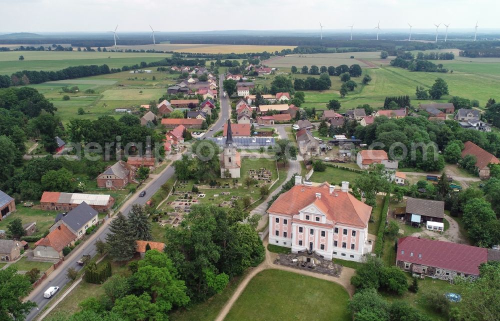 Groß Rietz from above - Building complex in the park of the castle in Gross Rietz in the state Brandenburg, Germany