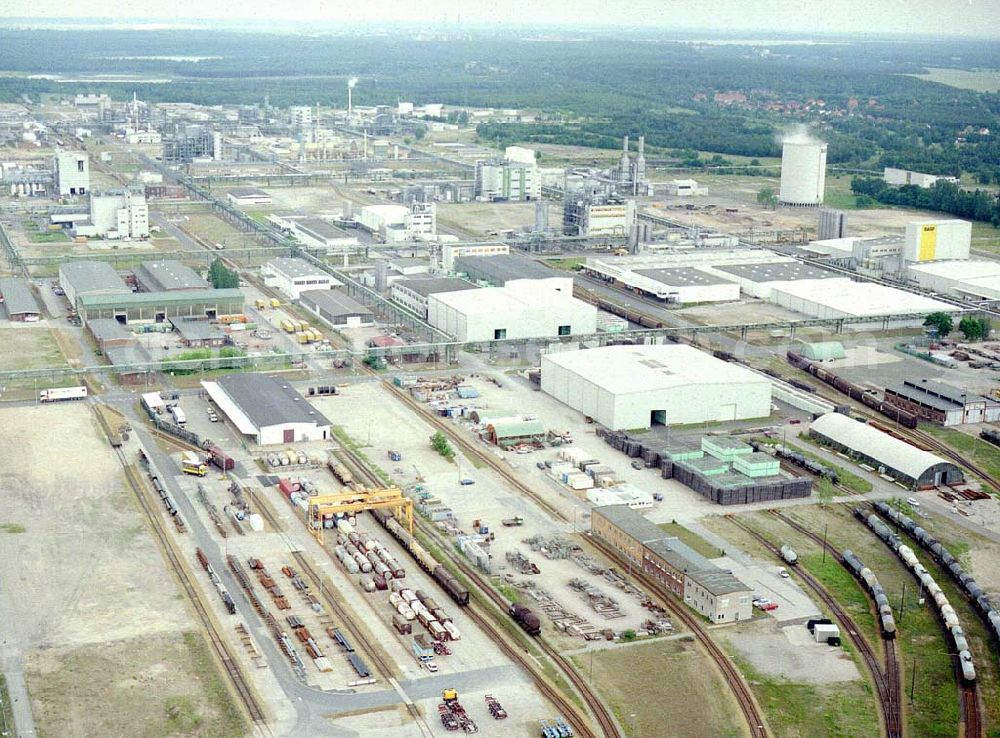 Schwarzheide from the bird's eye view: BASF-Werk Schwarzheide.