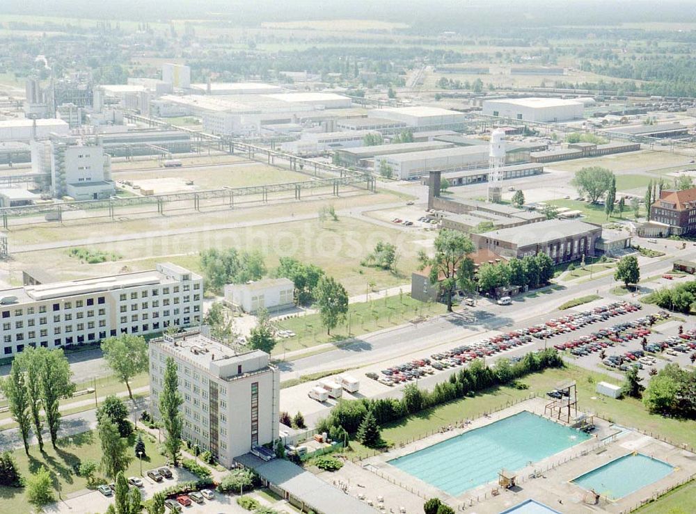 Schwarzheide - Brandenburg from the bird's eye view: BASF-Werksanlagen am Standort Schwarzheide / Brandenburg.