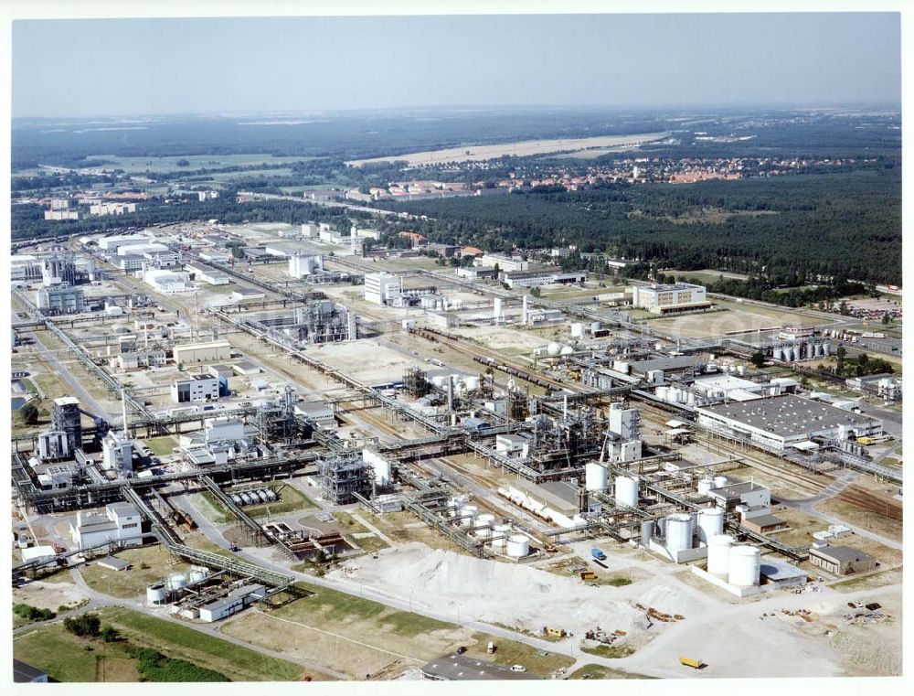 Schwarzheide - Brandenburg from the bird's eye view: BASF-Werksanlagen am Standort Schwarzheide / Brandenburg.