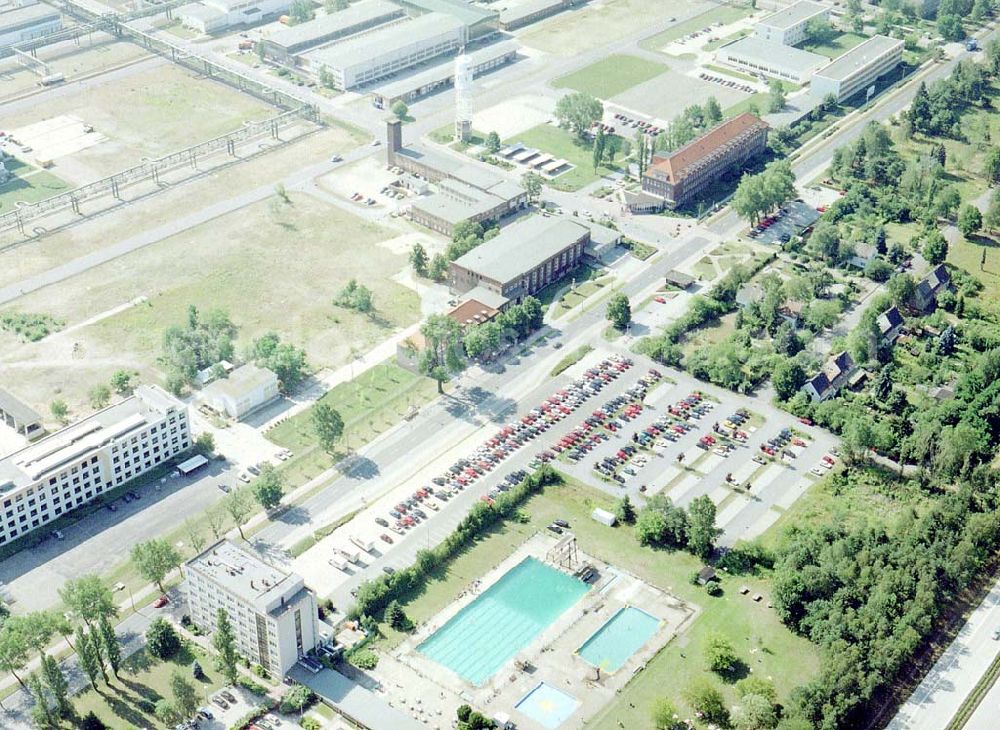 Schwarzheide - Brandenburg from above - BASF-Werksanlagen am Standort Schwarzheide / Brandenburg.