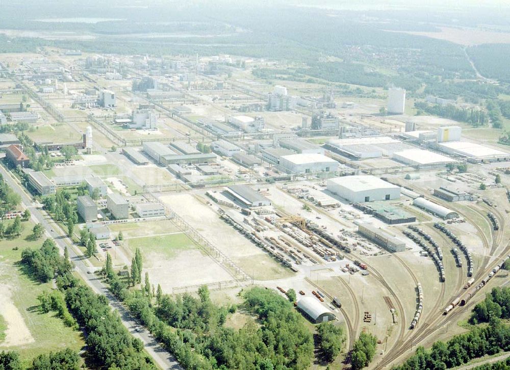 Schwarzheide - Brandenburg from the bird's eye view: BASF-Werksanlagen am Standort Schwarzheide / Brandenburg.