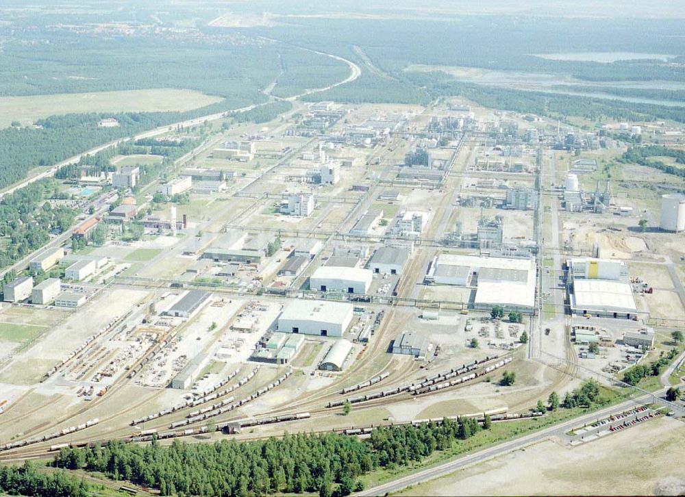 Schwarzheide - Brandenburg from above - BASF-Werksanlagen am Standort Schwarzheide / Brandenburg.