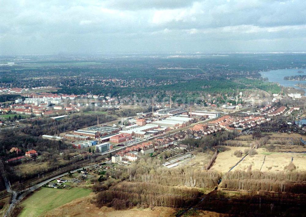 Aerial photograph Königs Wusterhausen - Bau der Autobahnbrücke (A10) über die Dahme in Königs Wusterhausen - ein Projekt der SCHÄLERBAU BERLIN GmbH.