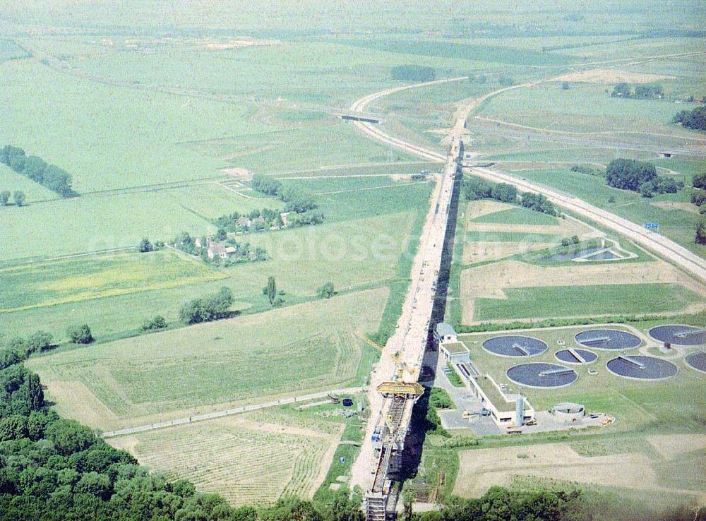 Erfurt from above - Bau des Autobahnkreuzes Erfurt - Süd.