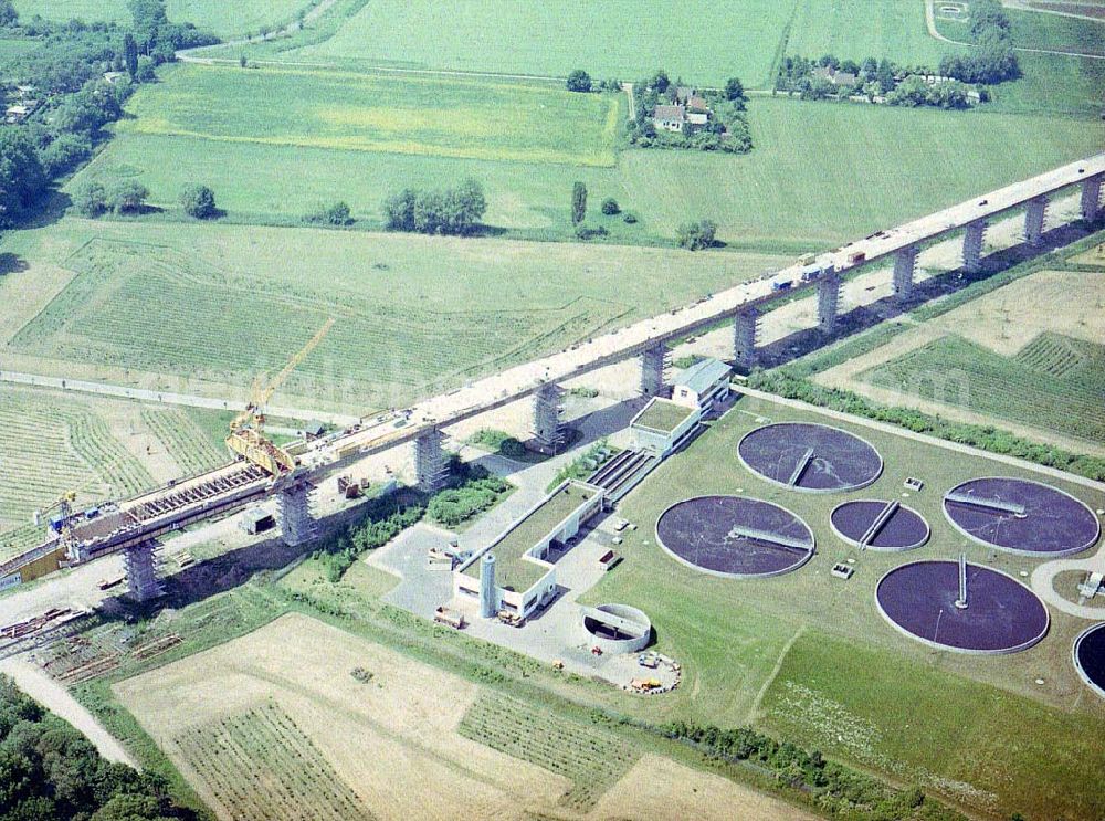 Aerial image Erfurt - Bau des Autobahnkreuzes Erfurt - Süd.