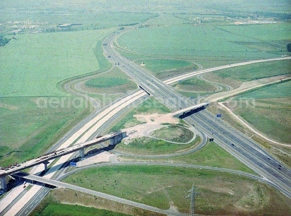 Aerial photograph Erfurt - Bau des Autobahnkreuzes Erfurt - Süd.