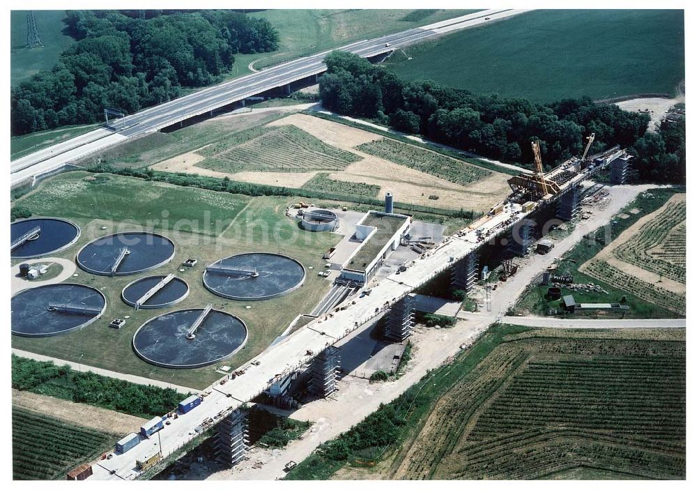 Erfurt from above - Bau des Autobahnkreuzes Erfurt - Süd.