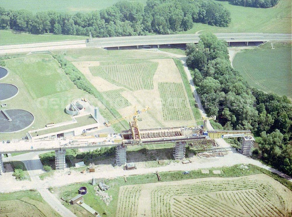 Erfurt from the bird's eye view: Bau des Autobahnkreuzes Erfurt - Süd.