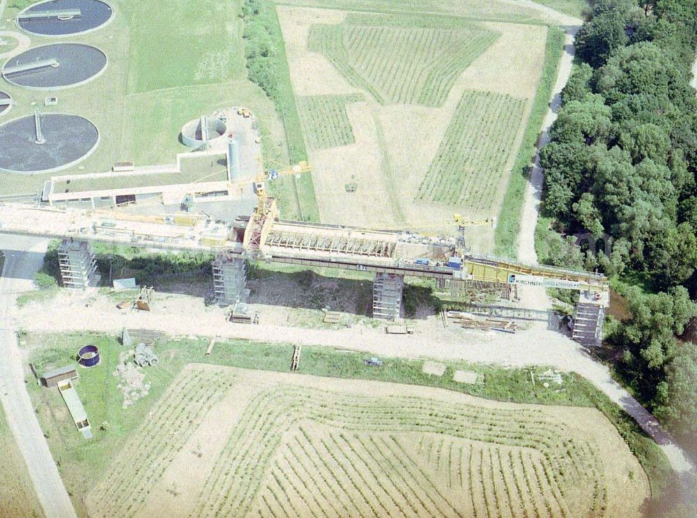 Aerial image Erfurt - Bau des Autobahnkreuzes Erfurt - Süd.