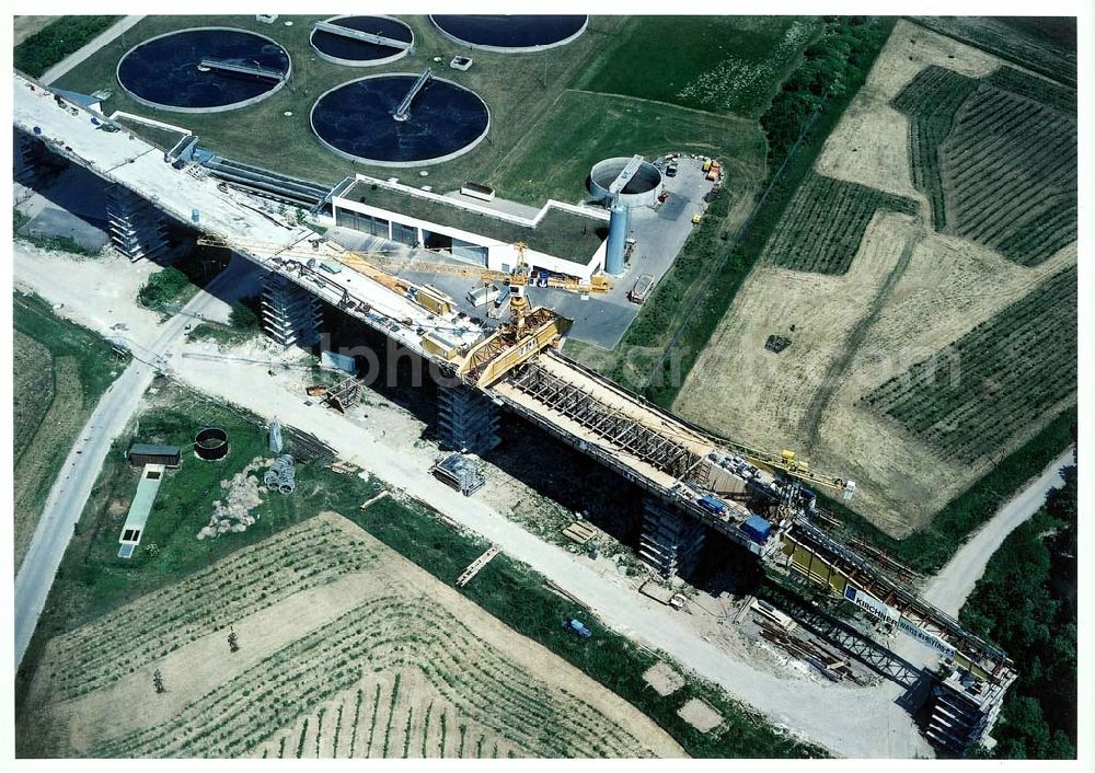 Aerial photograph Erfurt - Bau des Autobahnkreuzes Erfurt - Süd.