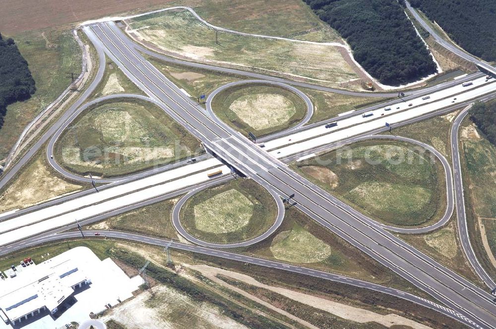 Aerial image Ludwigsfelde / Brandenburg - Bau des Autobahnkreuzes Ludwigsfelde / Brandenburg.