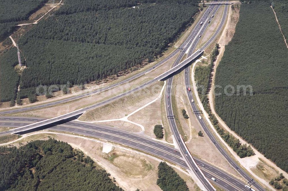 Aerial image Michendorf / Brandenburg - Bau des Autobahnkreuzes Potsdam-Michendorf / Brandenburg.