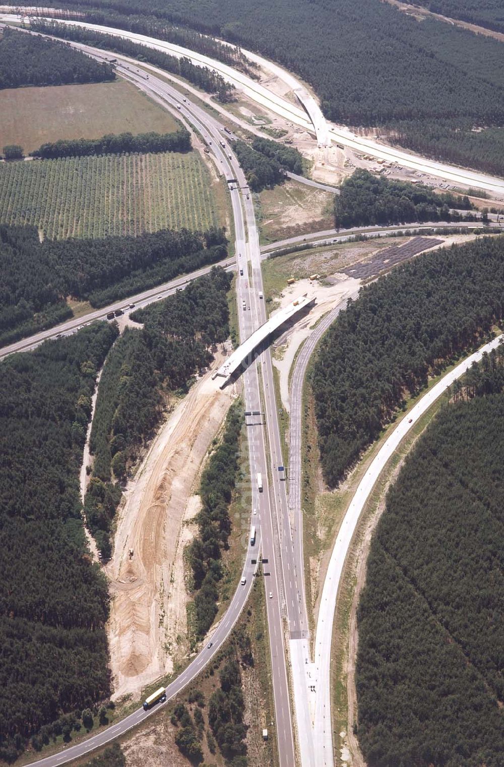 Aerial photograph Werder/ Brandenburg - Bau des Autobahnkreuzes Werder / Brandenburg.