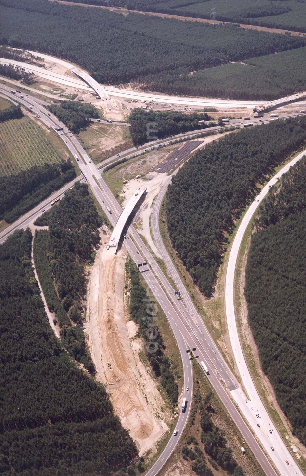 Werder/ Brandenburg from above - Bau des Autobahnkreuzes Werder / Brandenburg.