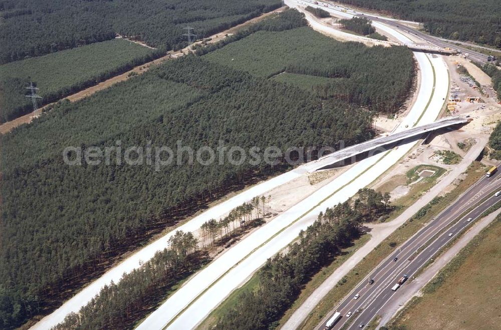 Aerial photograph Werder/ Brandenburg - Bau des Autobahnkreuzes Werder / Brandenburg.