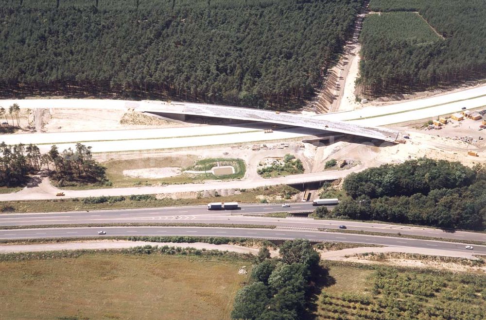 Werder/ Brandenburg from above - Bau des Autobahnkreuzes Werder / Brandenburg.