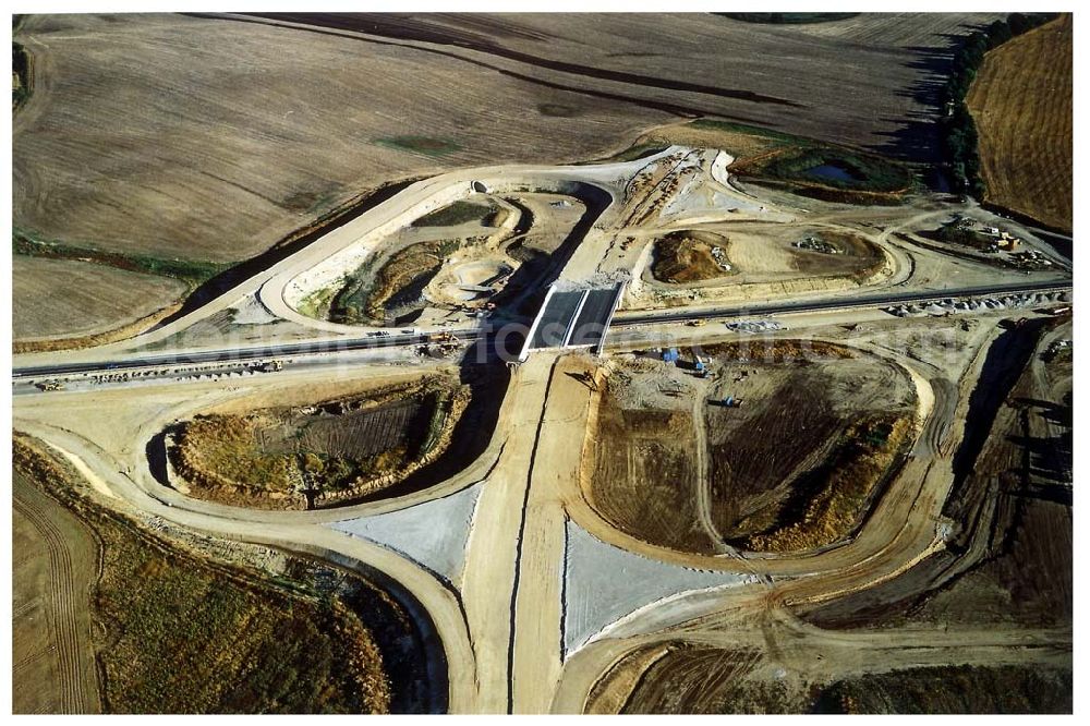 Gramzow / Mecklenburg - Vorpommern from above - Bau der A20 Bereich des Autobahndreieckes Gramzow bei Prenzlau.