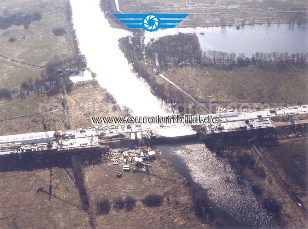 Aerial image Kavelsdorf /Mecklenburg-Vorpommern - Bau der A20 im Bereich der Warnowbrücke bei Kavelsdorf.