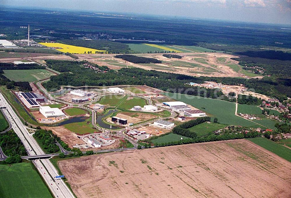 Genshagen / BRB from above - 20.05.95 Bau des Brandenburg Parkes am südlichen Berliner Ring bei Genshagen / Büro Brandenburg Park Hr. Reinald Walkemeyer, Frau Schmidt,Pflasterweg 1,14974 GENSHAGEN bei LWF, bpi@brandenburg-park.de Tel.: 03378-802597 Fax.: 03378-802592