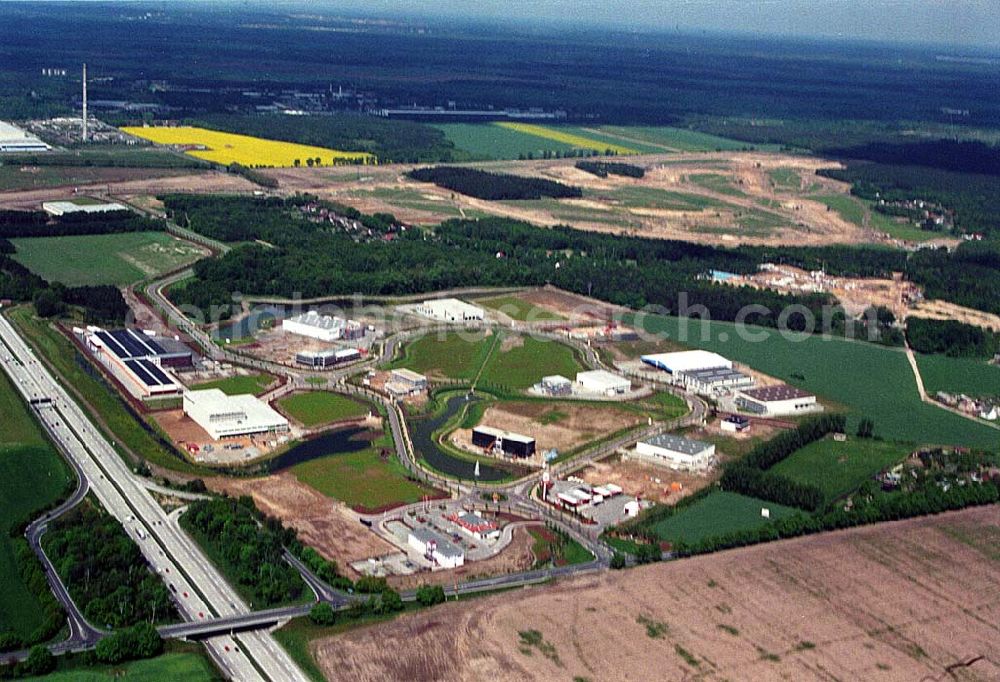 Aerial image Genshagen / BRB - 20.05.95 Bau des Brandenburg Parkes am südlichen Berliner Ring bei Genshagen / Büro Brandenburg Park Hr. Reinald Walkemeyer, Frau Schmidt,Pflasterweg 1,14974 GENSHAGEN bei LWF, bpi@brandenburg-park.de Tel.: 03378-802597 Fax.: 03378-802592