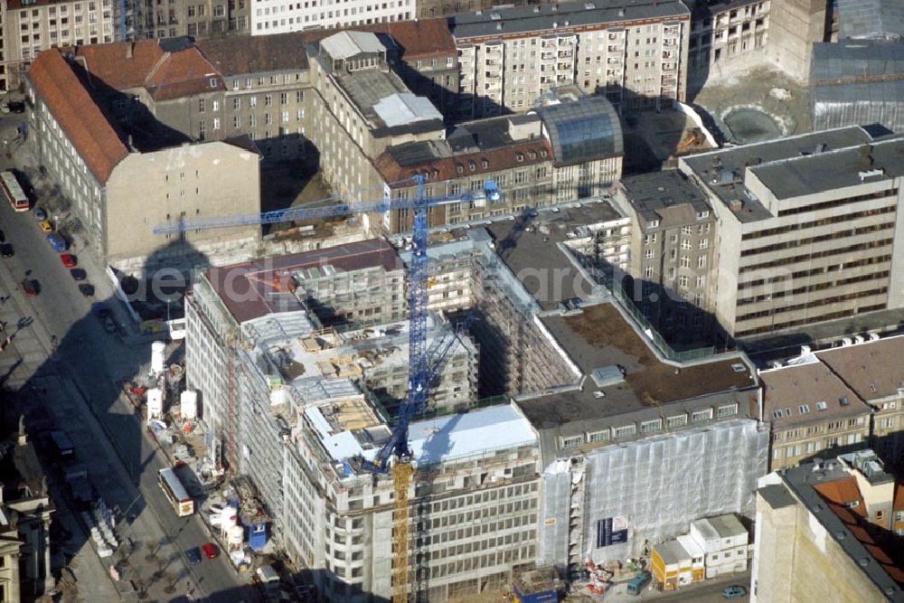 Aerial image Berlin / Mitte - Bau eines Büro- und Geschäftshauses am Gendarmenmarkt in Berlin / Mitte