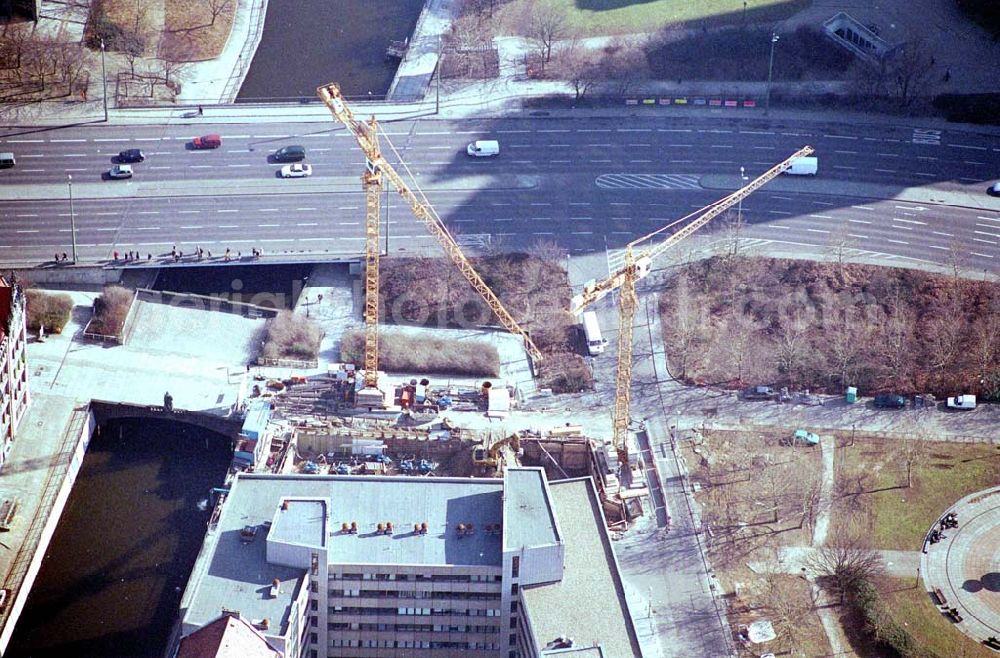 Aerial image Berlin - Bau des Bürohaus am Auswärtigen Amt in Berlin Mitte - Kleine Kurstrasse 15-17.