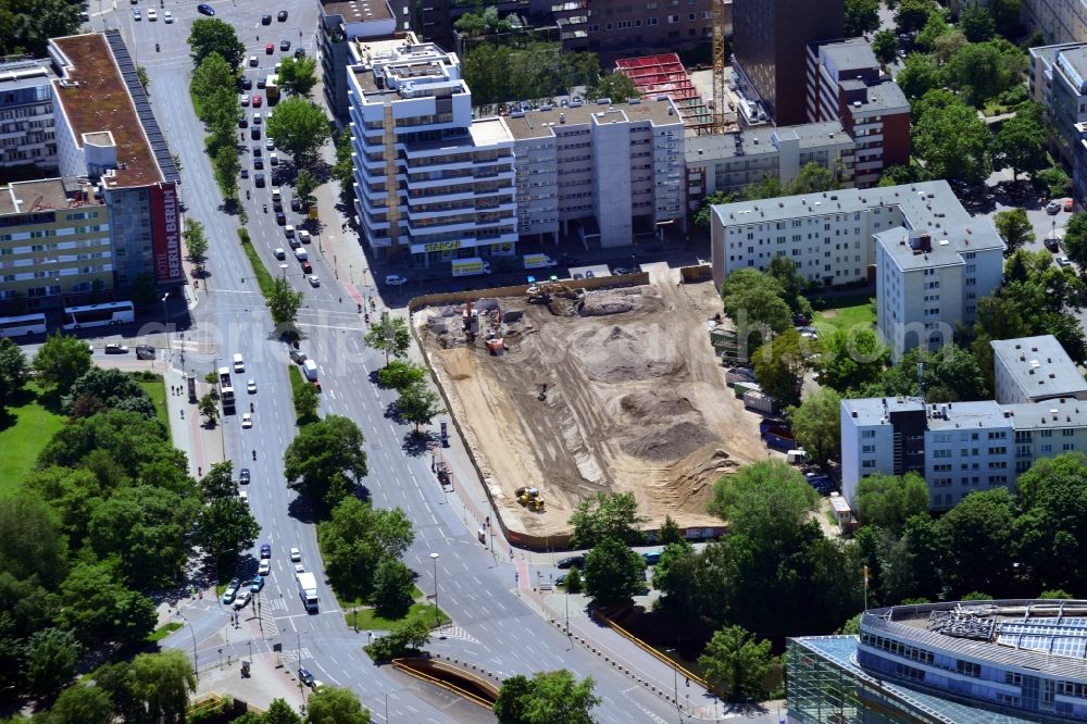 Aerial image Berlin OT Tiergarten - View of the construction of an office complex in the district of Tiergarten in Berlin in the homonymous state