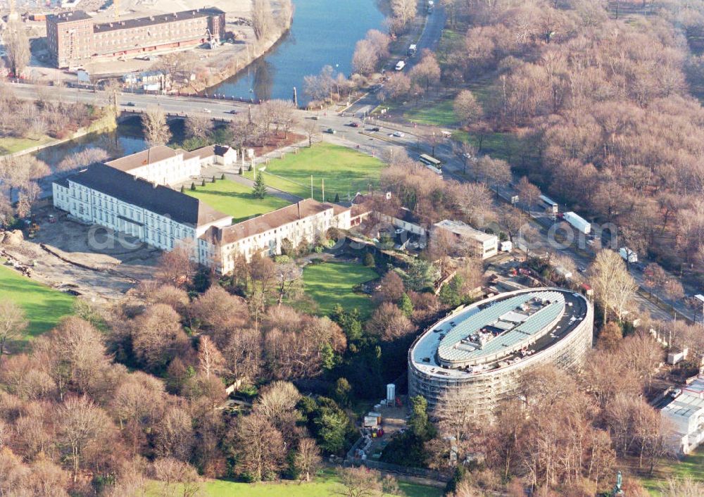 Berlin-Tiergarten from the bird's eye view: Bau des Bundespräsidialamtes in Berlin-Tiergarten