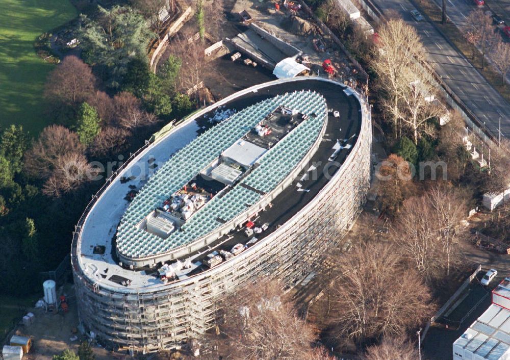 Berlin-Tiergarten from above - Bau des Bundespräsidialamtes in Berlin-Tiergarten