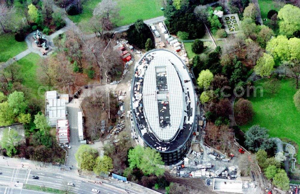 Berlin-Tiergarten from above - Bau des Bundespräsidialamtes in Berlin-Tiergarten.