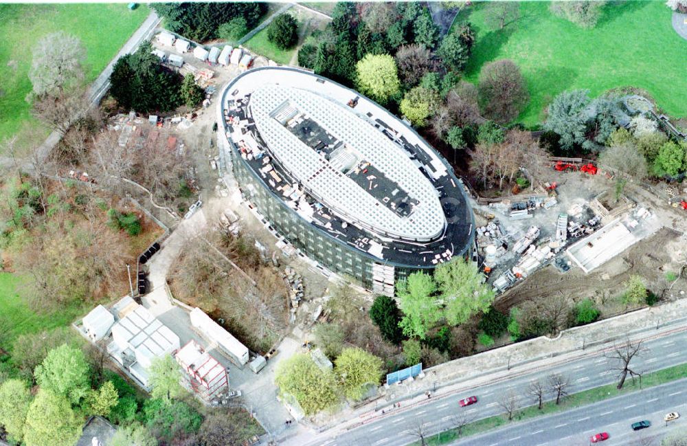 Berlin-Tiergarten from the bird's eye view: Bau des Bundespräsidialamtes in Berlin-Tiergarten.