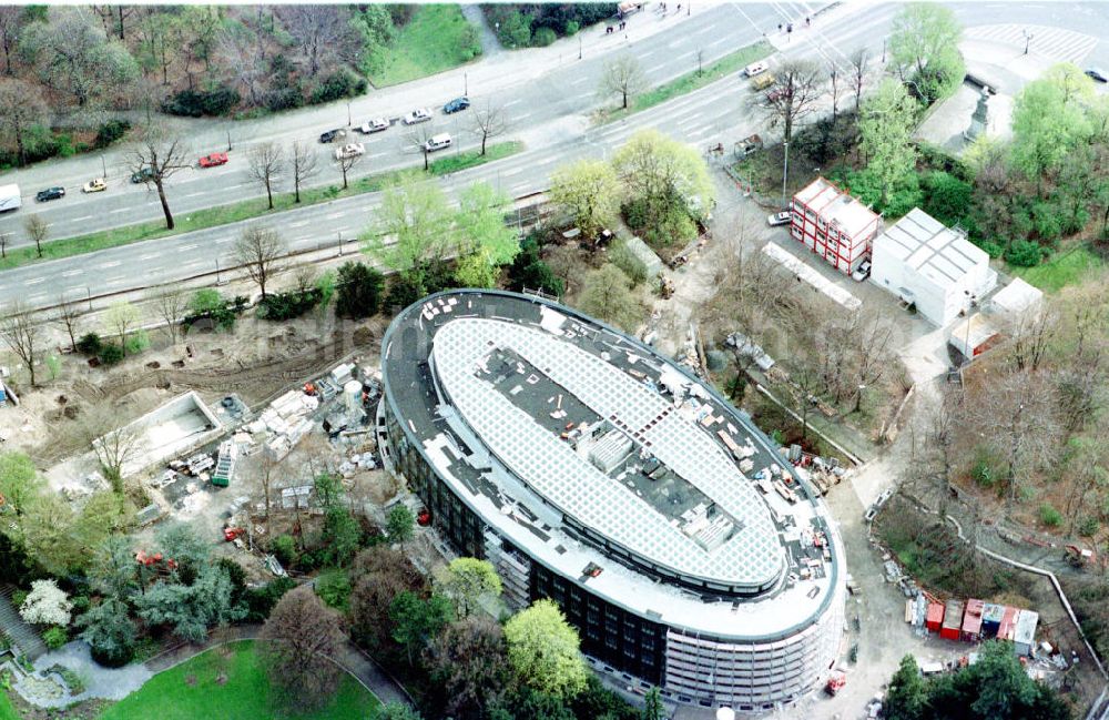 Aerial image Berlin-Tiergarten - Bau des Bundespräsidialamtes in Berlin-Tiergarten.