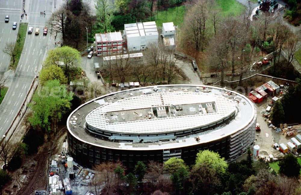 Berlin-Tiergarten from above - Bau des Bundespräsidialamtes in Berlin-Tiergarten.