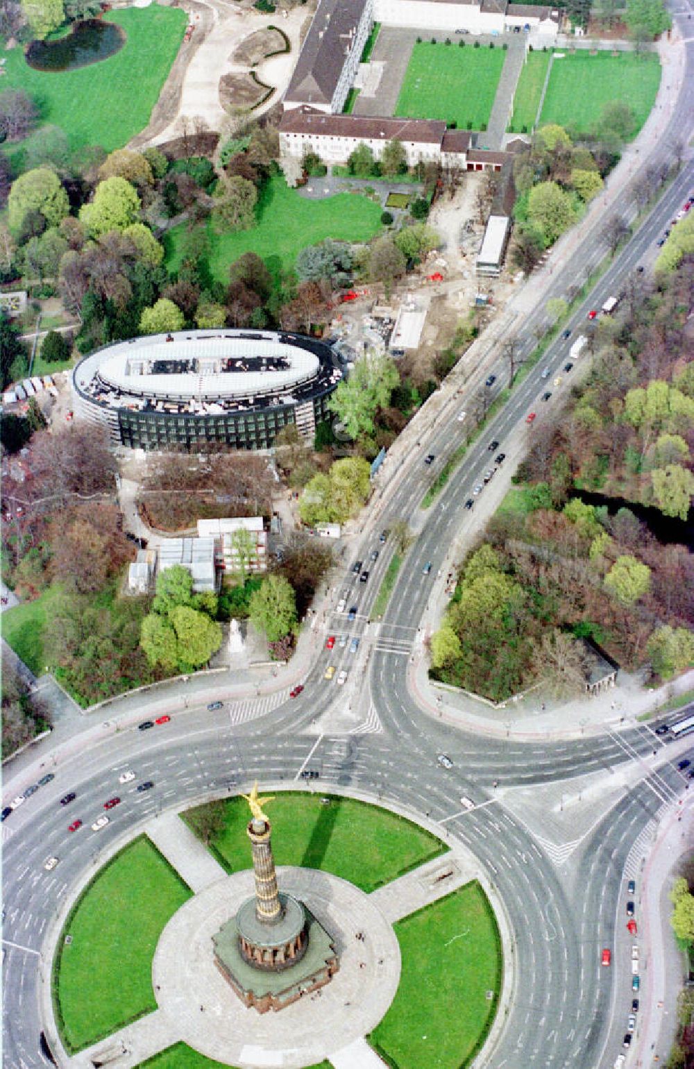 Aerial photograph Berlin-Tiergarten - Bau des Bundespräsidialamtes in Berlin-Tiergarten.