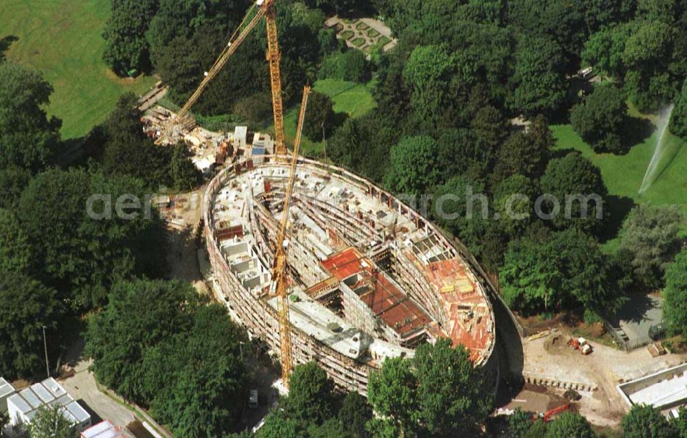 Aerial photograph Berlin - Tiergarten - Bau des Bundespräsidialamtes im Berliner Tiergarten