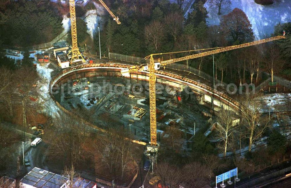 Aerial image Berlin - Bau des Bundespräsidialamtes im Berliner Tiergarten am Schloß Bellevue