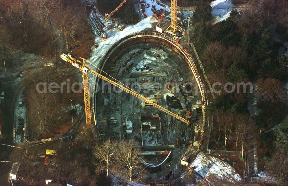 Aerial image Berlin - Bau des Bundespräsidialamtes im Berliner Tiergarten am Schloß Bellevue