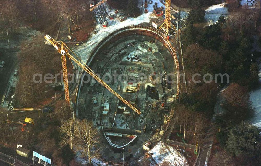 Aerial photograph Berlin - Bau des Bundespräsidialamtes im Berliner Tiergarten am Schloß Bellevue