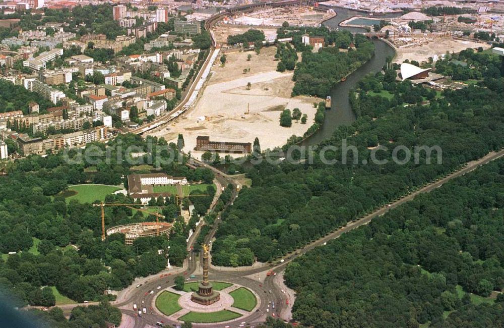 Aerial image Berlin - Tiergarten - Bau des Bundespräsidialamtes im Tiergarten