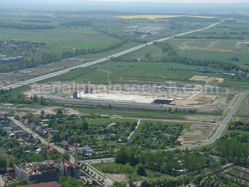 Frankfurt / Oder from above - Bau der Chipfabrik in Frankfurt / Oder an der Autobahn.