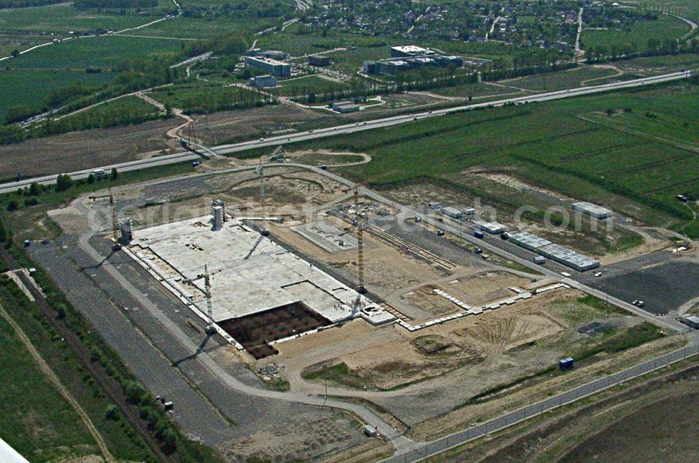 Frankfurt / Oder from above - Bau der Chipfabrik in Frankfurt / Oder an der Autobahn.