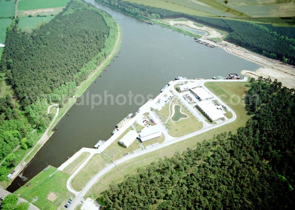 Aerial photograph Hohenwarthe - Bau der Doppelsparschleuse Hohenwarthe am Elbe-Havel-Kanal