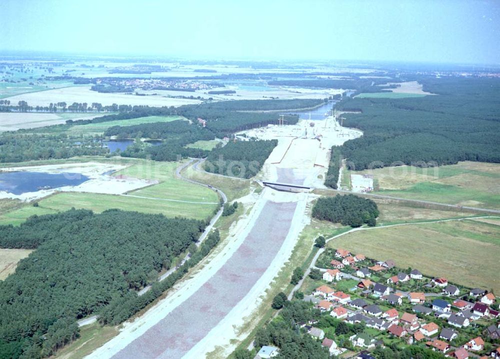 Aerial photograph Hohenwarthe - Bau der Doppelsparschleuse Hohenwarthe am Elbe-Havel-Kanal