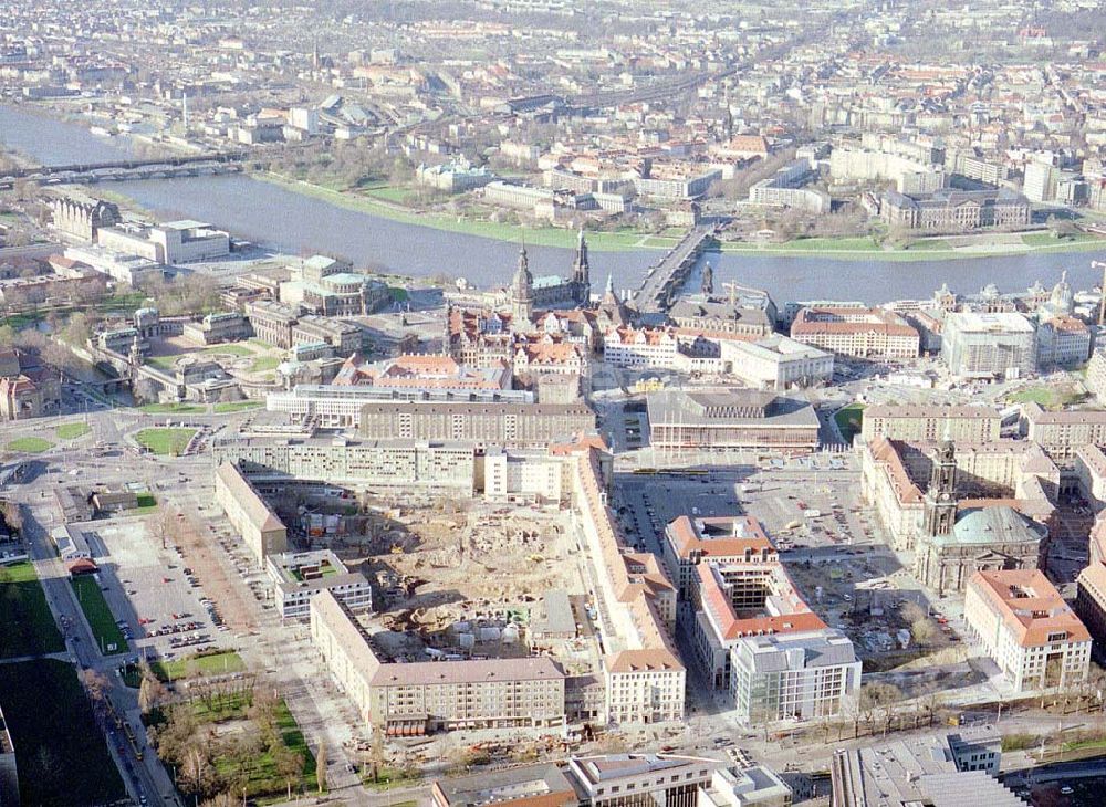 Aerial image Dresden / Sachsen - Bau der Dresdner Altmarkt - Galerie der ECE Hamburg