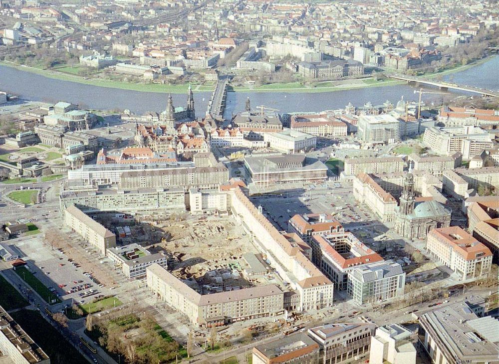 Dresden / Sachsen from the bird's eye view: Bau der Dresdner Altmarkt - Galerie der ECE Hamburg