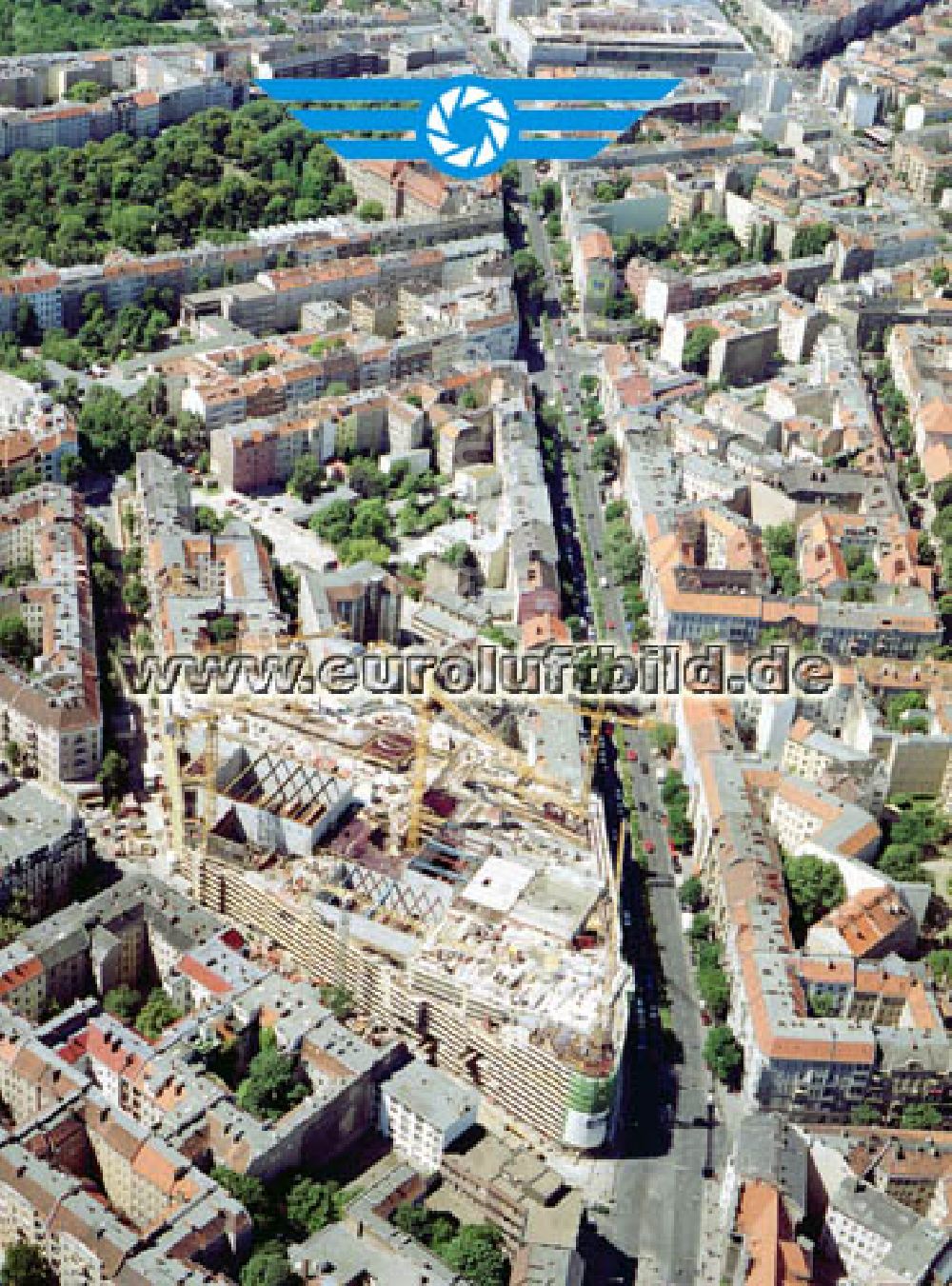 Aerial image Berlin - Neukölln - Bau des Einkaufcenters Neukölln an der Karl-Marx-Straße in Berlin-Neukölln.