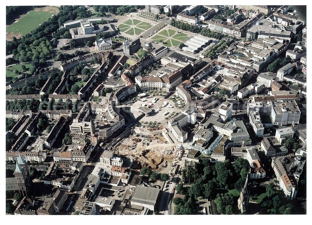 Kassel / Hessen from above - Bau des Einkaufs- und Geschäftszentrums City Point in der Kasseler Innenstadt - ein Projekt der ECE Hamburg.