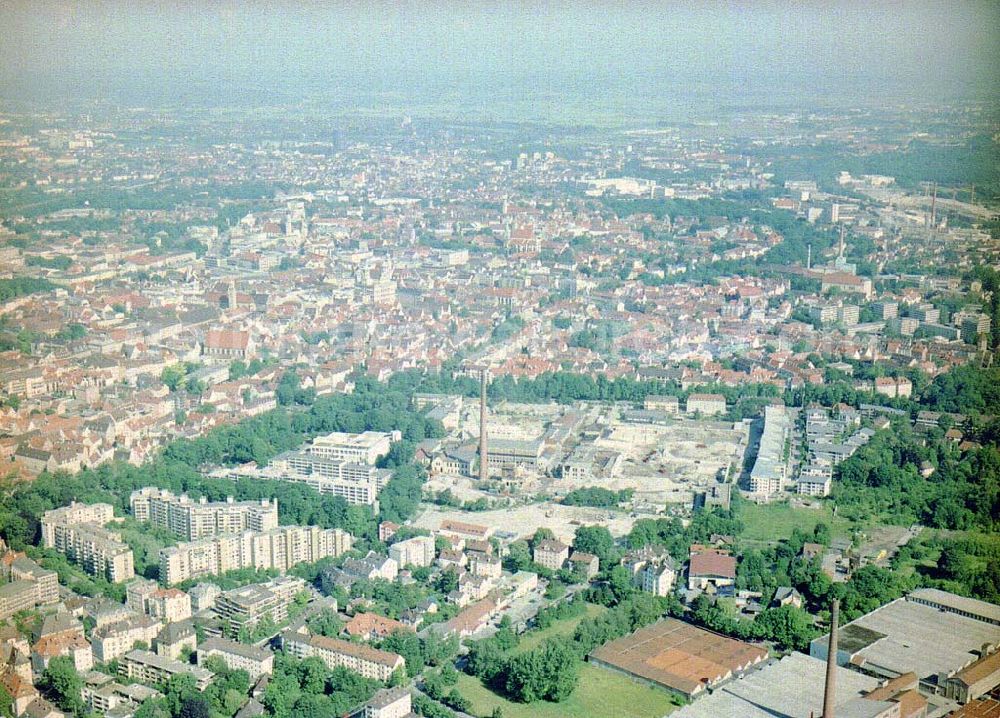 Aerial image Augsburg / Bayern - Bau eines Einkaufscenters der ECE in Augsburg / Bayern.