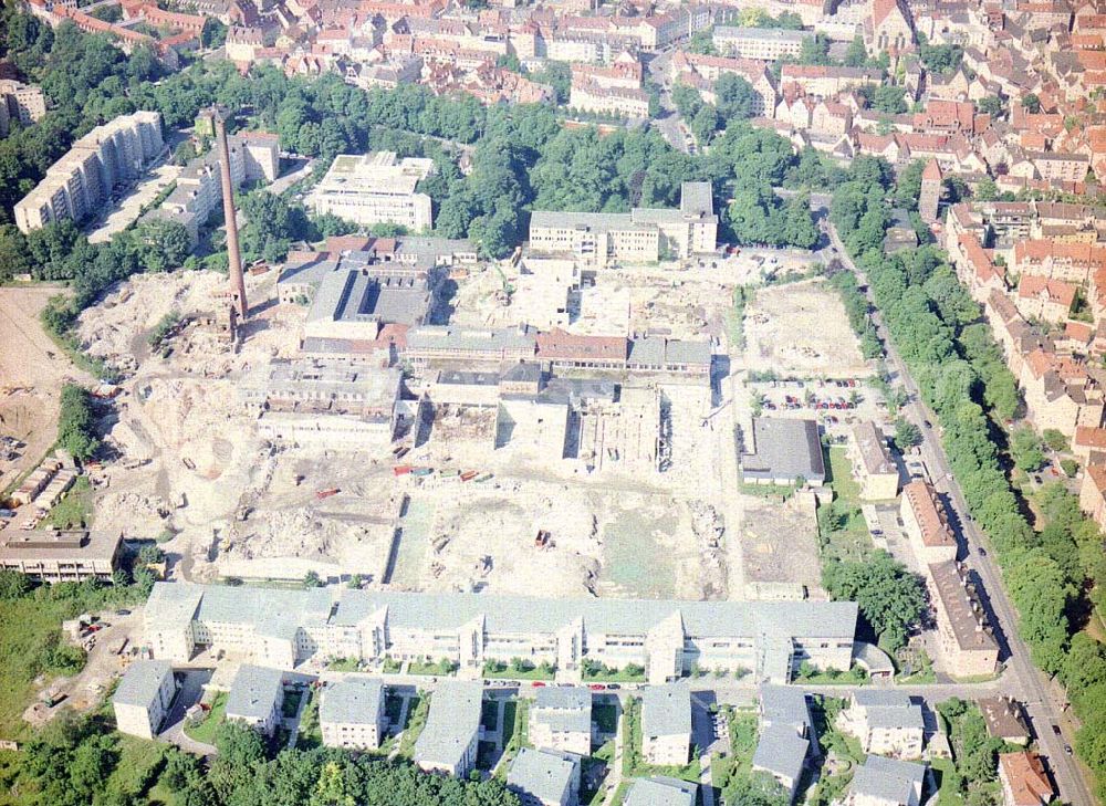 Aerial photograph Augsburg / Bayern - Bau eines Einkaufscenters der ECE in Augsburg / Bayern.